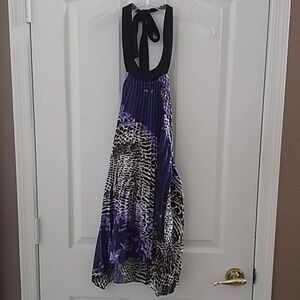 Ladies' Dots Pleated Halter Top (L)
